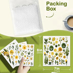 6PCS Green Leaves Printed Swedish Dishcloths Eco-Friendly Kitchen Rags Absorbent Dish Towels Reusable Washable Cleaning Cloths