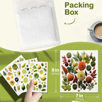 6PCS Swedish Dishcloths Eco-Friendly Kitchen Rags Absorbent Dish Towels Reusable Washable Leaves Flowers Print Cleaning Cloth