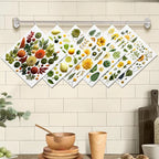 6PCS Swedish Dishcloths Eco-Friendly Kitchen Rags Absorbent Dish Towels Reusable Washable Leaves Flowers Print Cleaning Cloth