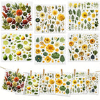 6PCS Swedish Dishcloths Eco-Friendly Kitchen Rags Absorbent Dish Towels Reusable Washable Leaves Flowers Print Cleaning Cloth