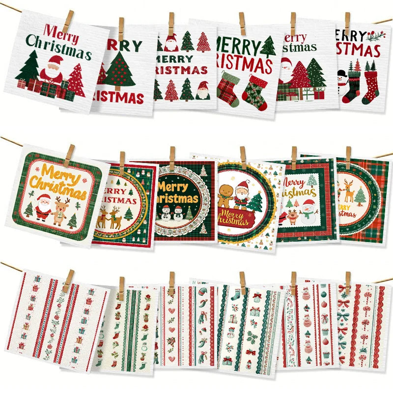 6PCS Swedish Dishcloths Kitchen Dish Towels Absorbent Dish Rags Soft Non-woven Cloths For Washing Dishes Cleaning Christmas Gift