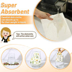 6PCS Swedish Dishcloths Eco-Friendly Kitchen Rags Absorbent Dish Towels Reusable Washable Leaves Flowers Print Cleaning Cloth